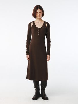 Kijun Raglan Cut Jersey Dress - Brown