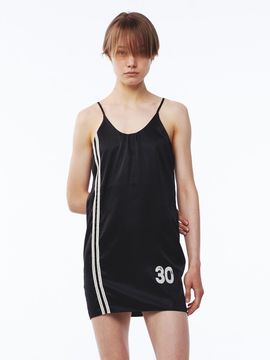 Kijun Satin Ruched Adjustable Strap Mini Dress [Black]