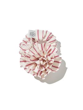 Kijun Stripe Corsage Scrunchie [Red]