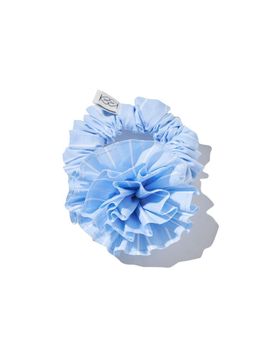 Kijun Stripe Corsage Scrunchie [Sky Blue]