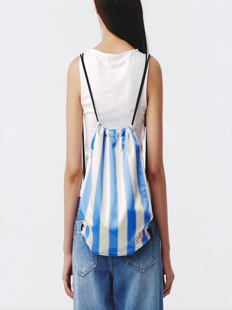 Kijun Stripe Drawstring Sport UNISEX Backpack [Blue]