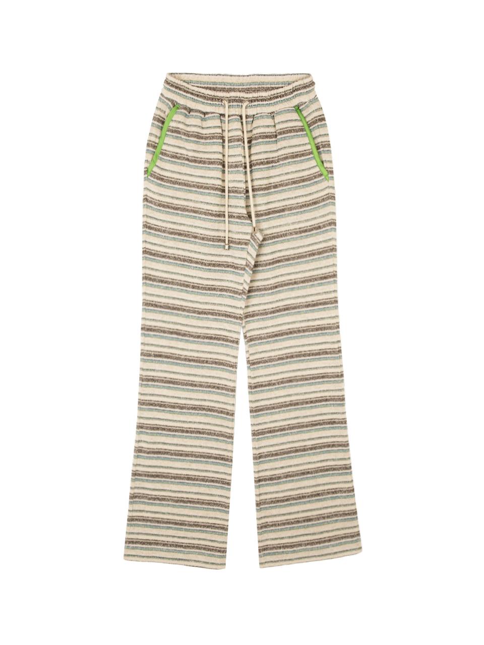 Kijun Stripe Knit Pants Green Stripe