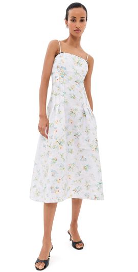 kika's printed midi dress KIKA VARGAS Viola Lace-trimmed Floral-print Chiffon Midi Dress - Women Dresses