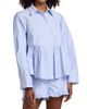 Kika Vargas Women's Ambika Striped Cotton-Blend Peplum Shirt - 3