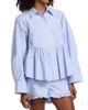 Kika Vargas Women's Ambika Striped Cotton-Blend Peplum Shirt - 4
