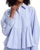 Kika Vargas Women's Ambika Striped Cotton-Blend Peplum Shirt - 6