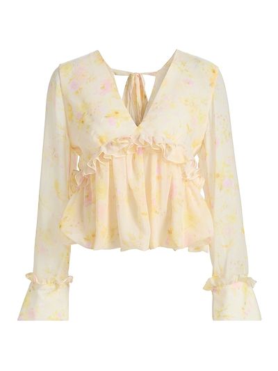 Kika Vargas Women's Cynthi Peony Chiffon Blouse