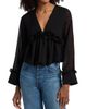 Kika Vargas Women's Cynthi Ruffled-Trim Semi-Sheer Blouse - 3