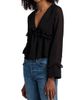 Kika Vargas Women's Cynthi Ruffled-Trim Semi-Sheer Blouse - 4