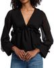 Kika Vargas Women's Cynthi Ruffled-Trim Semi-Sheer Blouse - 6