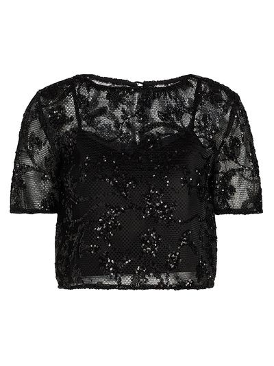 Kika Vargas Women's Kana Sequined Floral Lace Top