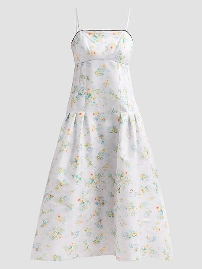 Kika Vargas Women's Lena Pastel Meadow Taffeta Midi Dress
