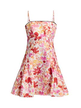 Kika Vargas Women's Lenita Poppies Taffeta Minidress
