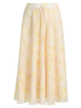 Kika Vargas Women's Shei Peony Chiffon Midi-Skirt