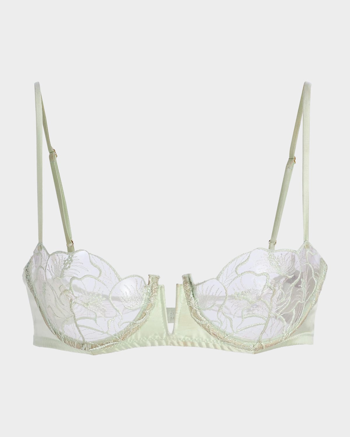 Kiki De Montparnasse Calla Lily Embroidered Balconette Bra