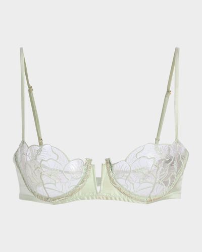 Kiki De Montparnasse Calla Lily Embroidered Balconette Bra