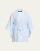 Kiki De Montparnasse Cutout-Sleeve Silk Charmeuse Kimono Robe - 1