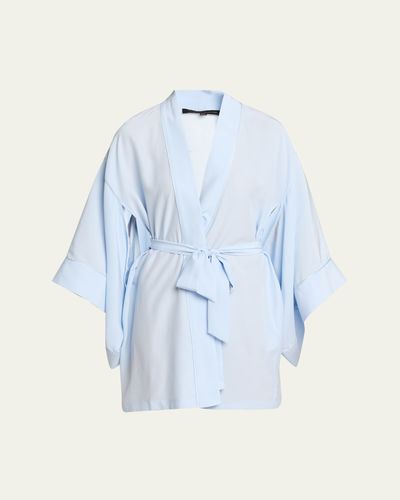 Kiki De Montparnasse Cutout-Sleeve Silk Charmeuse Kimono Robe