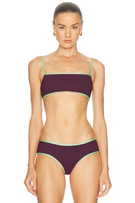 Kiki de Montparnasse Kiki de Montparnasse Contraste Straight Neck Bikini Top