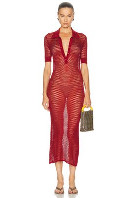 Kiki de Montparnasse Kiki de Montparnasse Silk Crochet Polo Dress