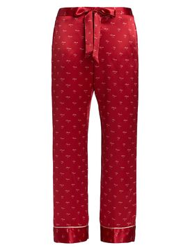 Kiki de Montparnasse Women's Kiss Print Silk Pajama Pants