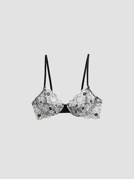 Kiki de Montparnasse Women's Noir et Blanc Lace Demi Bra