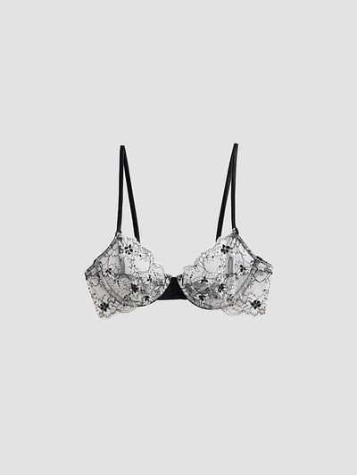 Kiki de Montparnasse Women's Noir et Blanc Lace Demi Bra