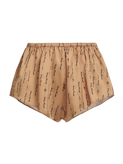 Kiki de Montparnasse Women's Script-Printed Silk Lounge Shorts