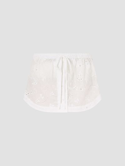 Kiki de Montparnasse Women's Simone Cotton Eyelet Mini Skirt