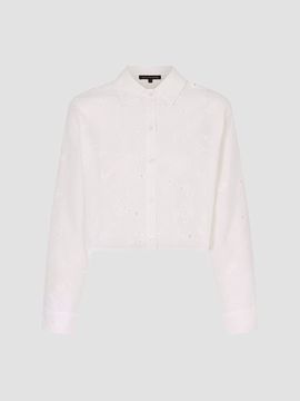 Kiki de Montparnasse Women's Simone Eyelet Linen-Cotton Crop Shirt