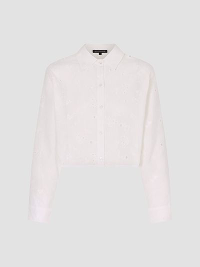 Kiki de Montparnasse Women's Simone Eyelet Linen-Cotton Crop Shirt