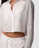 Kiki de Montparnasse Women's Simone Eyelet Linen-Cotton Crop Shirt - 4