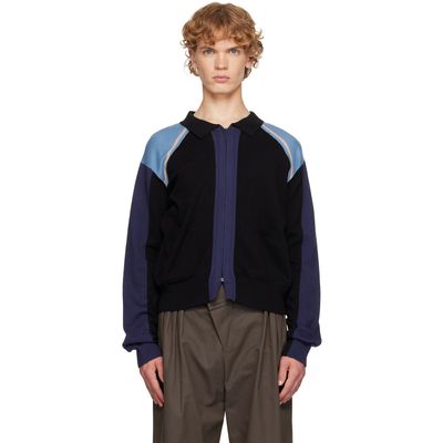 Kiko Kostadinov Kiko Kostadinov Black & Blue Munno Knit Cardigan