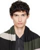 Kiko Kostadinov Kiko Kostadinov Black & Khaki Sigo Wide Knit Scarf - 1