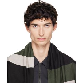 Kiko Kostadinov Kiko Kostadinov Black & Khaki Sigo Wide Knit Scarf