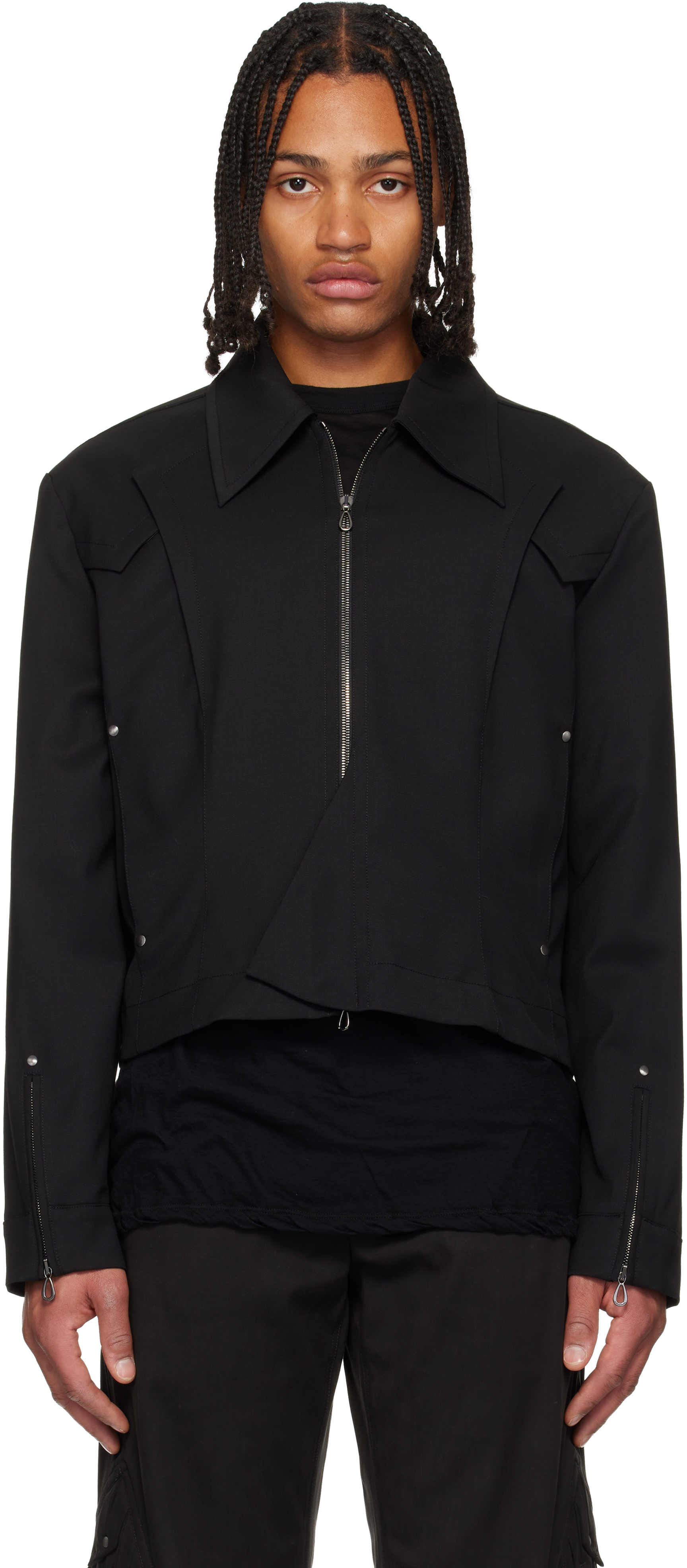 Kiko Kostadinov - Black Kraner Cropped Blouson Jacket