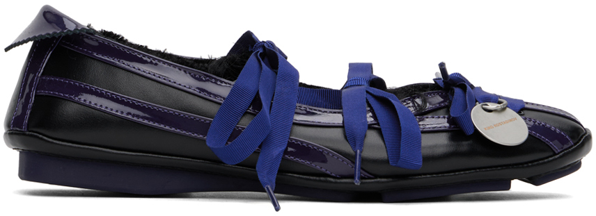靴 KIKO KOSTADINOV LELLA SHOES 38 Kiko Kostadinov - Black Lella Hybrid Ballerina Flats