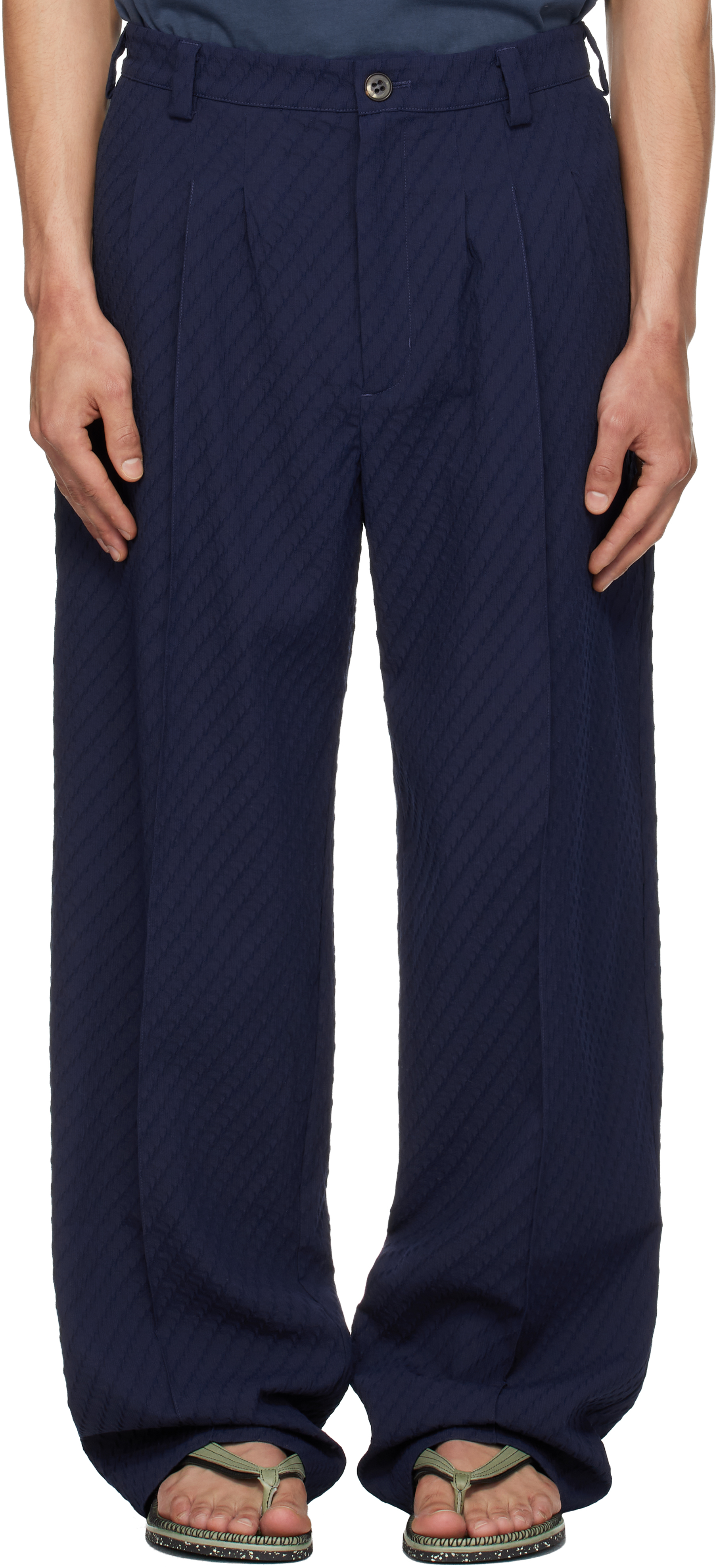 Kiko Kostadinov - Navy Knox Zip Trousers