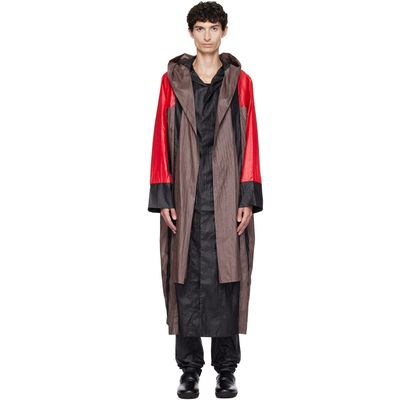 Kiko Kostadinov Kiko Kostadinov Brown & Red Hertel Stripe Coat