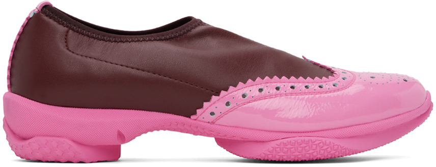 Kiko Kostadinov - Burgundy & Pink Sonia Slip On Brogues