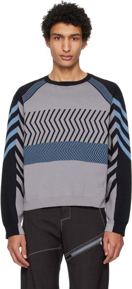 Kiko Kostadinov Kiko Kostadinov Gray & Black Gizi Panelled Sweater