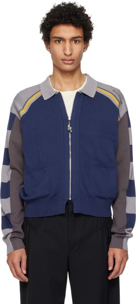 Kiko Kostadinov Kiko Kostadinov Gray & Blue Kest Cardigan