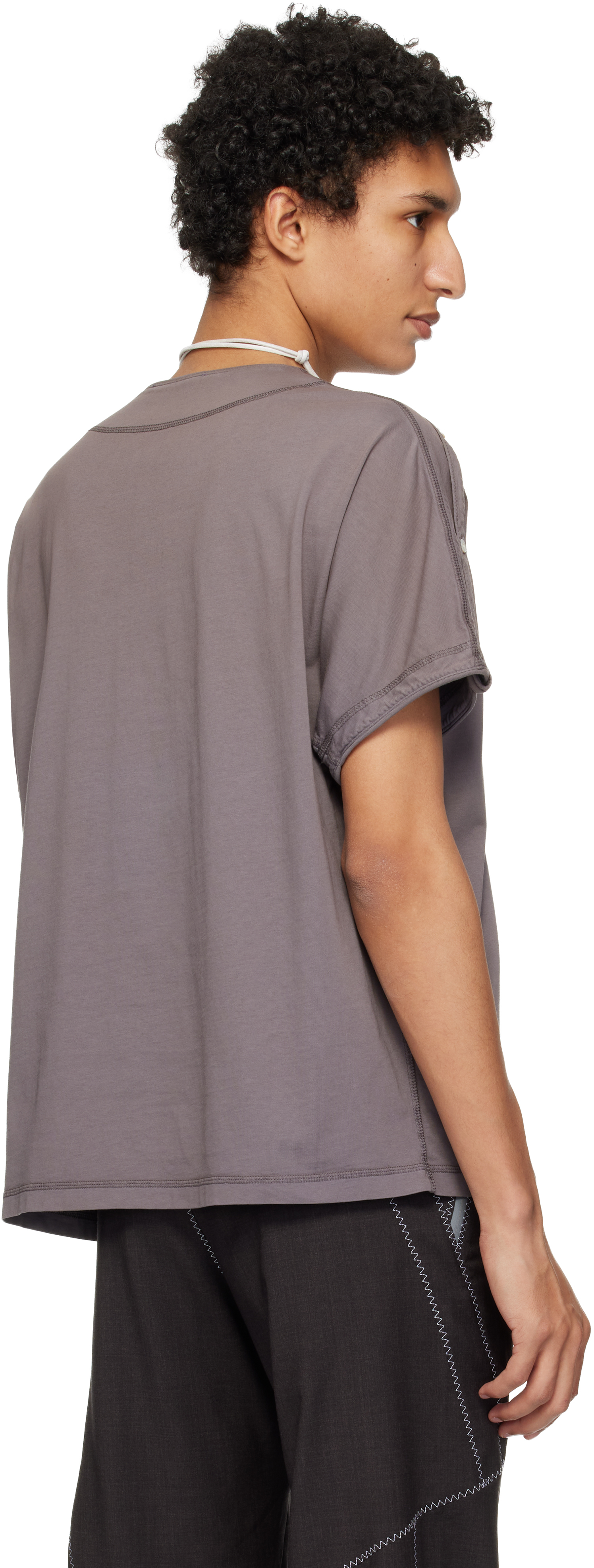 Kiko Kostadinov - Gray Sargo Short Sleeve Henley