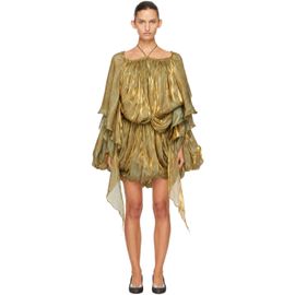 Kiko Kostadinov Kiko Kostadinov Khaki & Gold Kestrel Minidress