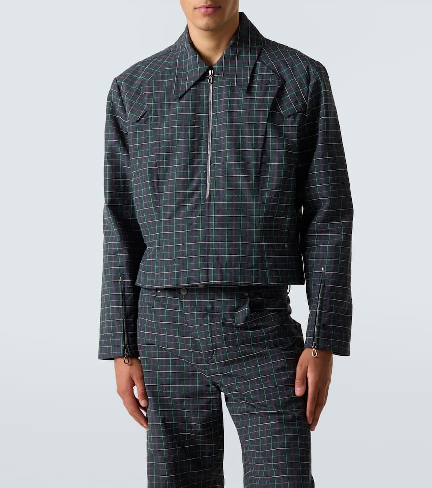 Kiko Kostadinov - Kraner checked cropped cotton-blend blouson
