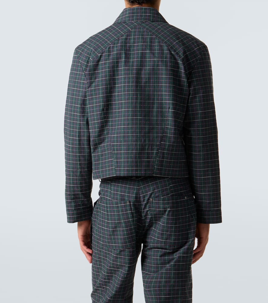 Kiko Kostadinov - Kraner checked cropped cotton-blend blouson