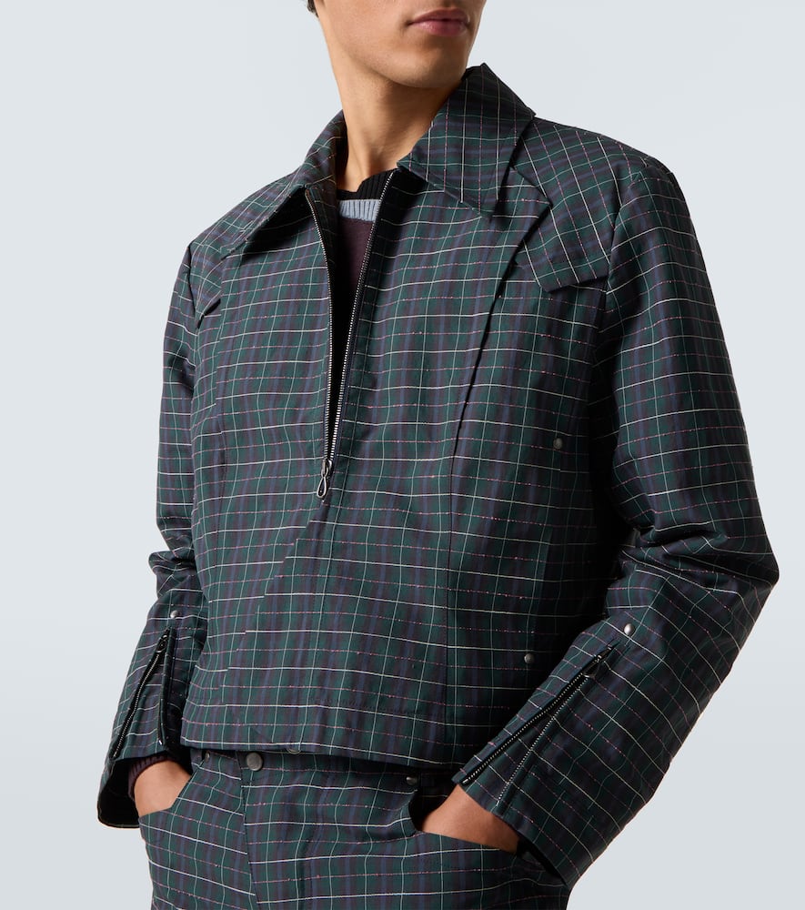 Kiko Kostadinov - Kraner checked cropped cotton-blend blouson