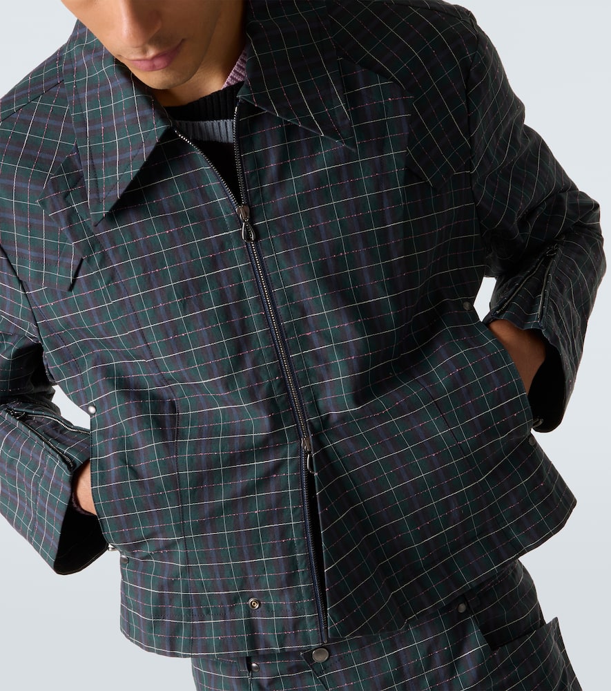 Kiko Kostadinov - Kraner checked cropped cotton-blend blouson