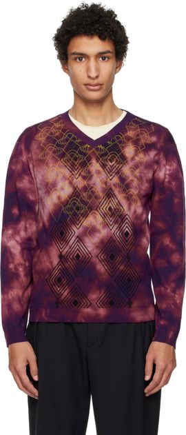 Kiko Kostadinov Kiko Kostadinov Purple Hatha V-Neck Knit Sweater