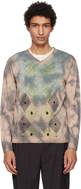 Kiko Kostadinov Kiko Kostadinov Taupe Hatha V-Neck Knit Sweater